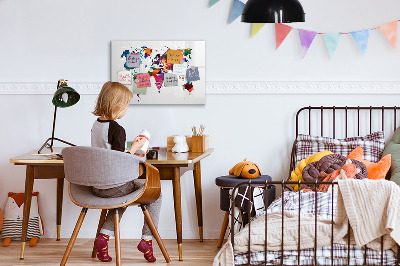 Magnetická popisovateľná tabuľa Farebná mapa sveta s fotografiami