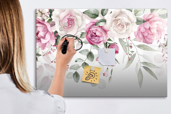 Kresliaca magnetická tabuľa Kvetinový panel na fotografie a poznámky