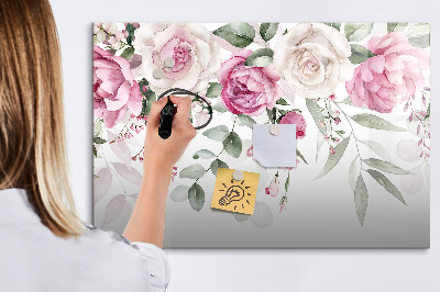 Kresliaca magnetická tabuľa Kvetinový panel na fotografie a poznámky