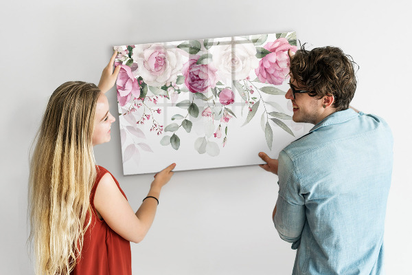 Kresliaca magnetická tabuľa Kvetinový panel na fotografie a poznámky