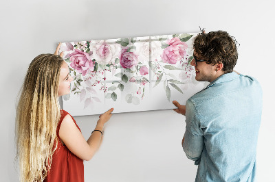 Kresliaca magnetická tabuľa Kvetinový panel na fotografie a poznámky