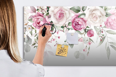 Kresliaca magnetická tabuľa Kvetinový panel na fotografie a poznámky