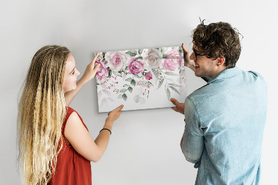 Kresliaca magnetická tabuľa Kvetinový panel na fotografie a poznámky