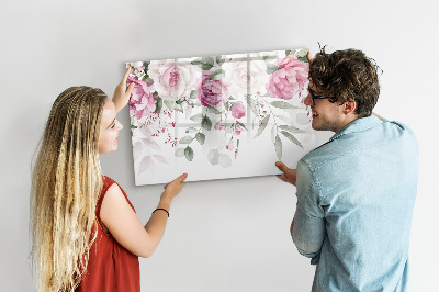Kresliaca magnetická tabuľa Kvetinový panel na fotografie a poznámky