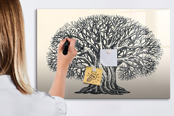 Magnetická popisovateľná tabuľa Strom spomienok s miestom na fotografie