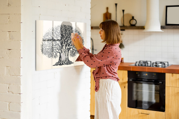 Magnetická popisovateľná tabuľa Strom spomienok s miestom na fotografie