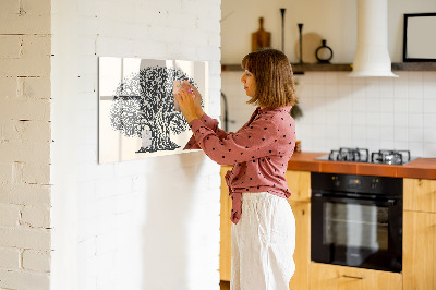 Magnetická popisovateľná tabuľa Strom spomienok s miestom na fotografie