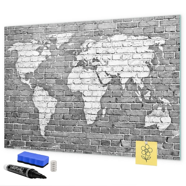 Magnetická popisovateľná tabuľa Mapa sveta s miestami fotenia