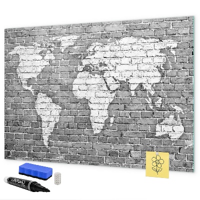 Magnetická popisovateľná tabuľa Mapa sveta s miestami fotenia