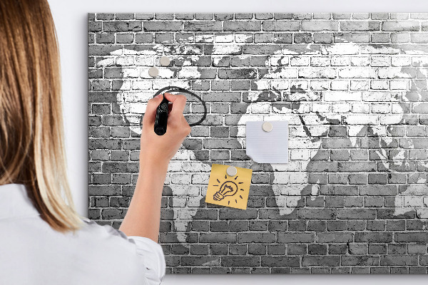 Magnetická popisovateľná tabuľa Mapa sveta s miestami fotenia