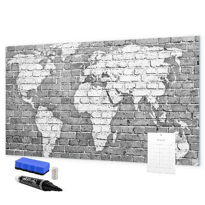 Magnetická popisovateľná tabuľa Mapa sveta s miestami fotenia