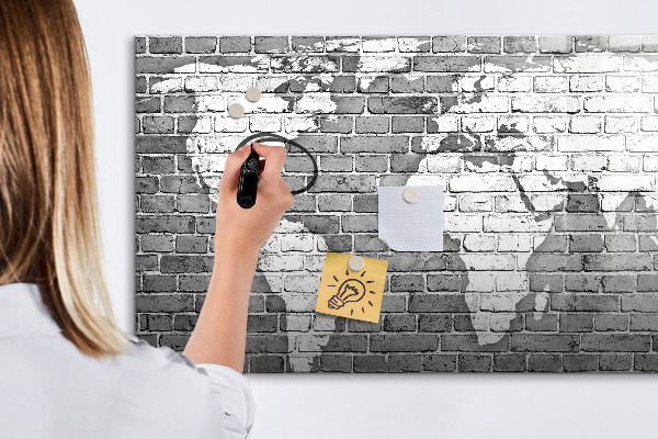 Magnetická popisovateľná tabuľa Mapa sveta s miestami fotenia
