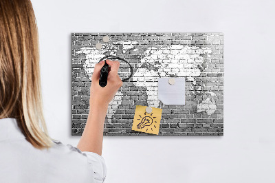 Magnetická popisovateľná tabuľa Mapa sveta s miestami fotenia