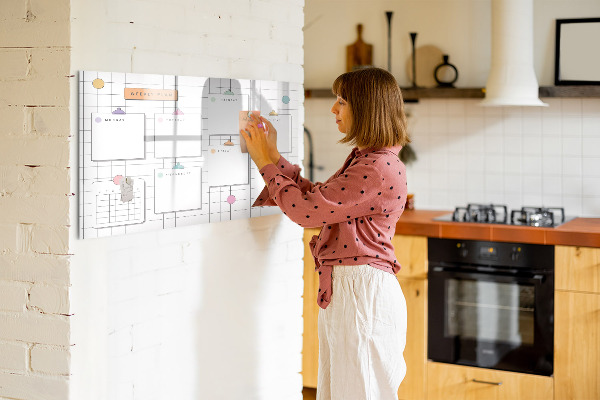 Magnetická popisovateľná tabuľa Týždenný plán s priestorom na fotografie