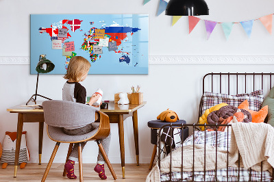 Magnetická popisovateľná tabuľa Mapa sveta s miestami a spomienkami