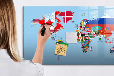 Magnetická popisovateľná tabuľa Mapa sveta s miestami a spomienkami