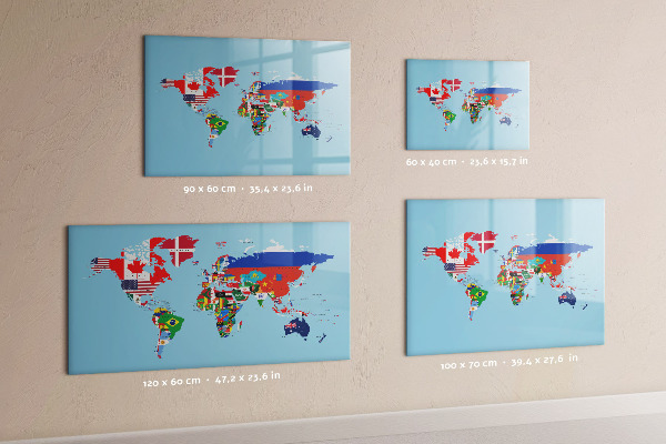 Magnetická popisovateľná tabuľa Mapa sveta s miestami a spomienkami