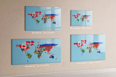 Magnetická popisovateľná tabuľa Mapa sveta s miestami a spomienkami