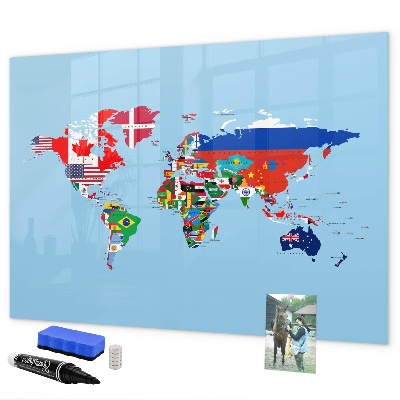 Magnetická popisovateľná tabuľa Mapa sveta s miestami a spomienkami
