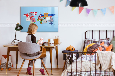 Magnetická popisovateľná tabuľa Mapa sveta s miestami a spomienkami