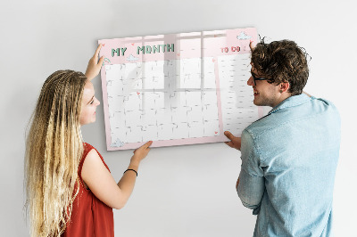 Magnetická popisovateľná tabuľa Mesačné plánovanie s priateľmi a fotkami