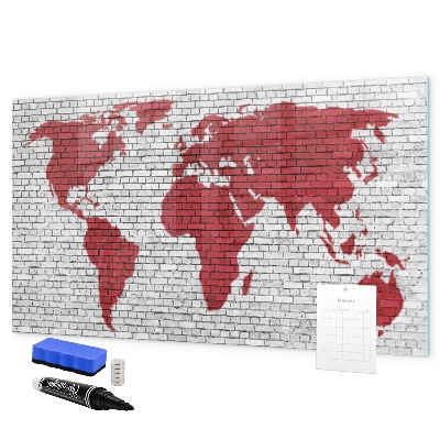 Kresliaca magnetická tabuľa Mapa sveta s miestami fotenia