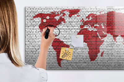 Kresliaca magnetická tabuľa Mapa sveta s miestami fotenia