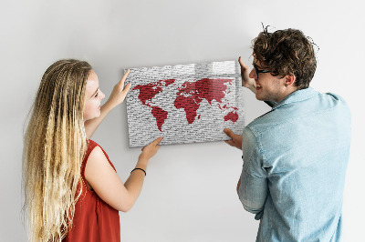 Kresliaca magnetická tabuľa Mapa sveta s miestami fotenia