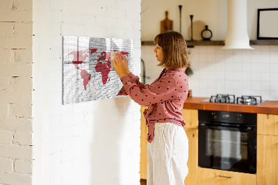 Kresliaca magnetická tabuľa Mapa sveta s miestami fotenia