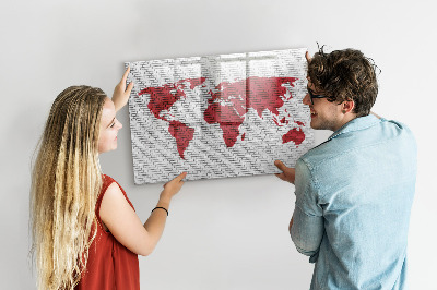 Kresliaca magnetická tabuľa Mapa sveta s miestami fotenia