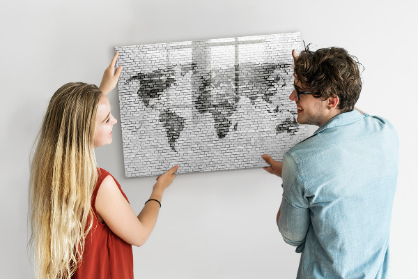 Magnetická popisovateľná tabuľa Interaktívna mapa na zobrazenie fotografií