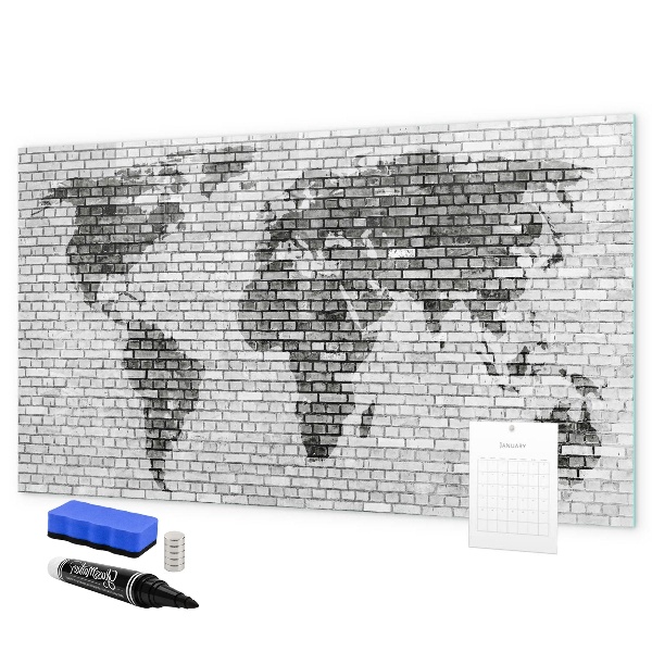 Magnetická popisovateľná tabuľa Interaktívna mapa na zobrazenie fotografií