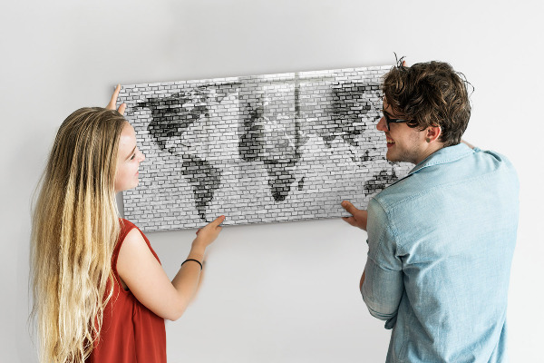 Magnetická popisovateľná tabuľa Interaktívna mapa na zobrazenie fotografií