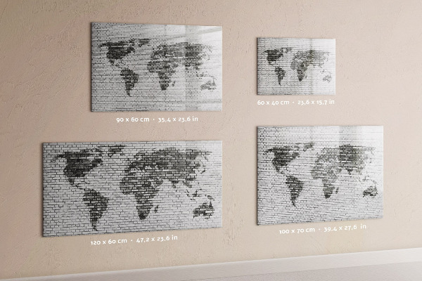 Magnetická popisovateľná tabuľa Interaktívna mapa na zobrazenie fotografií