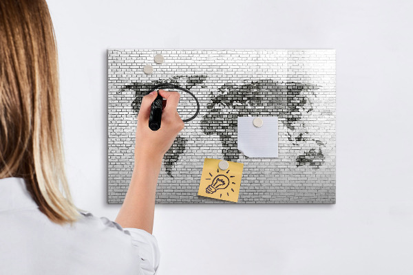 Magnetická popisovateľná tabuľa Interaktívna mapa na zobrazenie fotografií