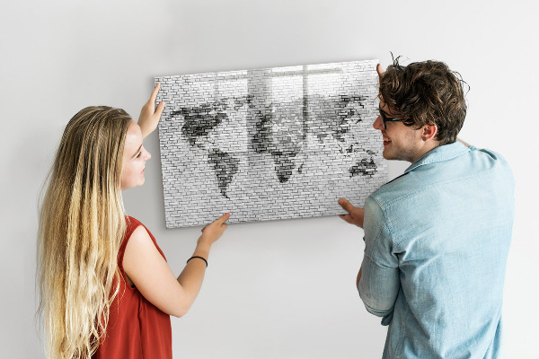Magnetická popisovateľná tabuľa Interaktívna mapa na zobrazenie fotografií