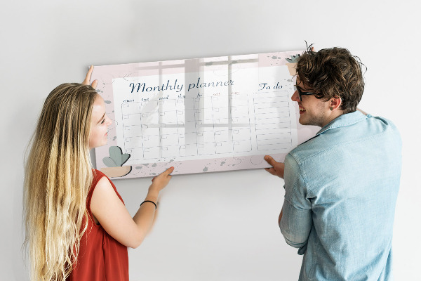Magnetická popisovateľná tabuľa Mesačný diár s priestorom na fotografie