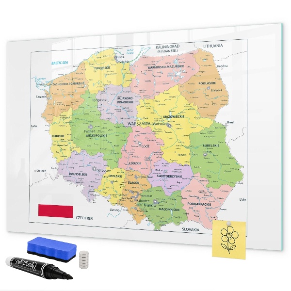 Kresliaca magnetická tabuľa Interaktívna mapa s pamätnými miestami