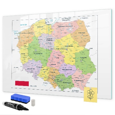 Kresliaca magnetická tabuľa Interaktívna mapa s pamätnými miestami