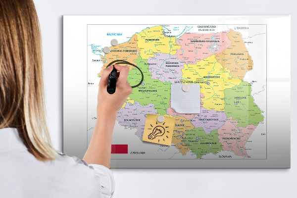 Kresliaca magnetická tabuľa Interaktívna mapa s pamätnými miestami