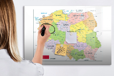 Kresliaca magnetická tabuľa Interaktívna mapa s pamätnými miestami