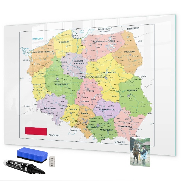 Kresliaca magnetická tabuľa Interaktívna mapa s pamätnými miestami