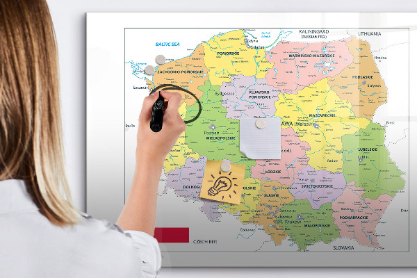 Kresliaca magnetická tabuľa Interaktívna mapa s pamätnými miestami