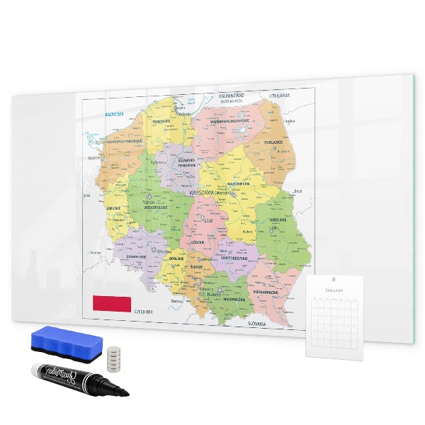 Kresliaca magnetická tabuľa Interaktívna mapa s pamätnými miestami