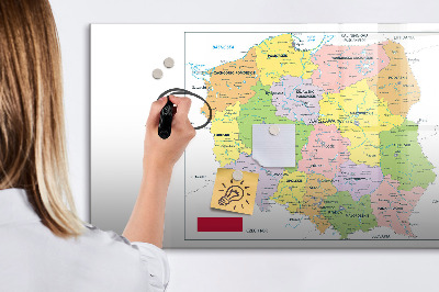 Kresliaca magnetická tabuľa Interaktívna mapa s pamätnými miestami