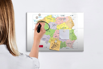 Kresliaca magnetická tabuľa Interaktívna mapa s pamätnými miestami