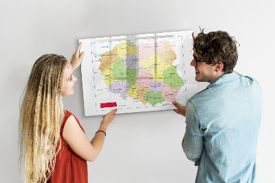 Kresliaca magnetická tabuľa Interaktívna mapa s pamätnými miestami