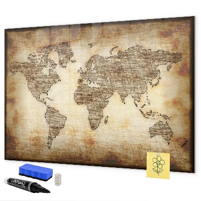 Kresliaca magnetická tabuľa Mapa sveta s miestami fotenia