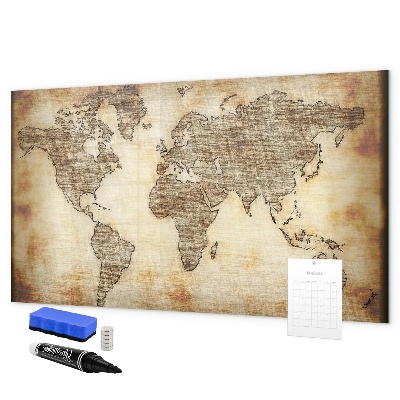Kresliaca magnetická tabuľa Mapa sveta s miestami fotenia