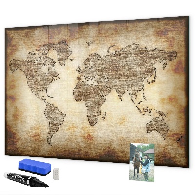 Kresliaca magnetická tabuľa Mapa sveta s miestami fotenia